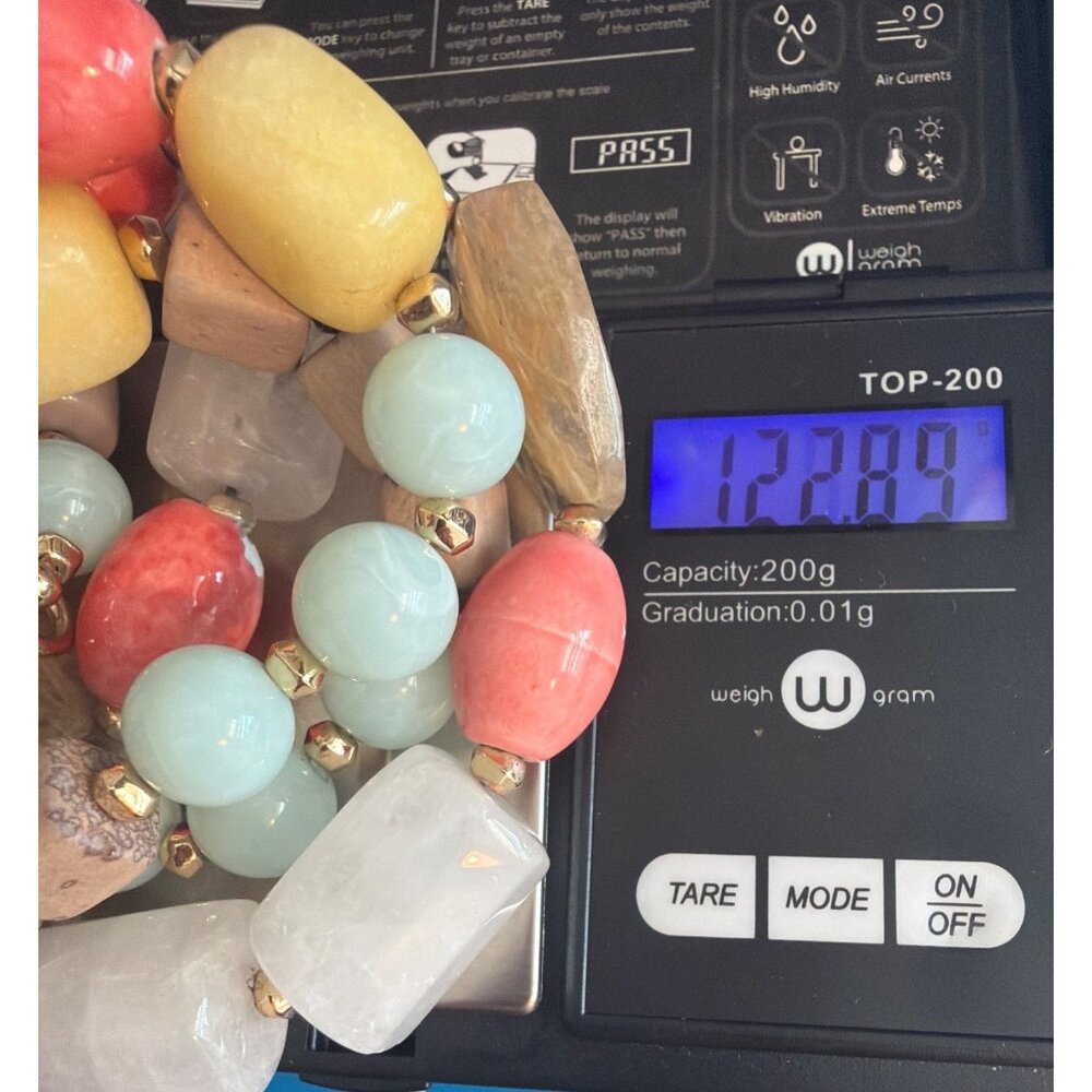 Loft Multi Color Chunky Bead Statement Necklace W… - image 5